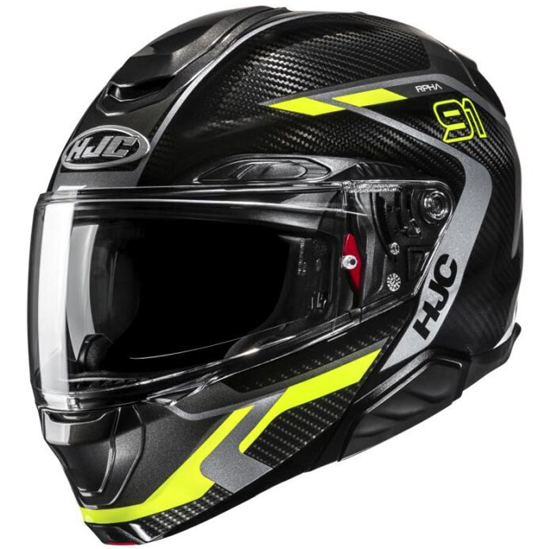 Výklopná helma na motorku HJC RPHA 91 CARBON Lagos MC3H černo-fluo žlutá