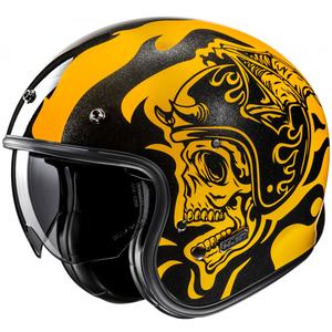 Otevřená helma na motorku HJC V31 Flame MC3 žluto-černá