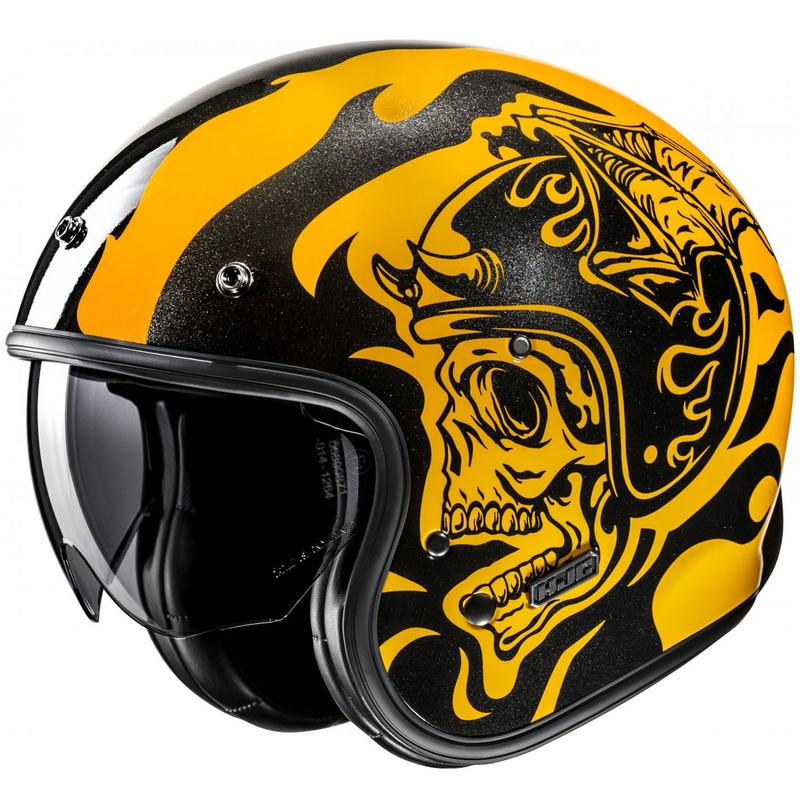Otevřená helma na motorku HJC V31 Flame MC3 žluto-černá