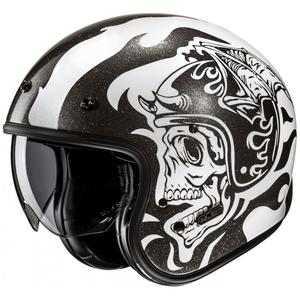 Otevřená helma na motorku HJC V31 Flame MC5 černo-bílá