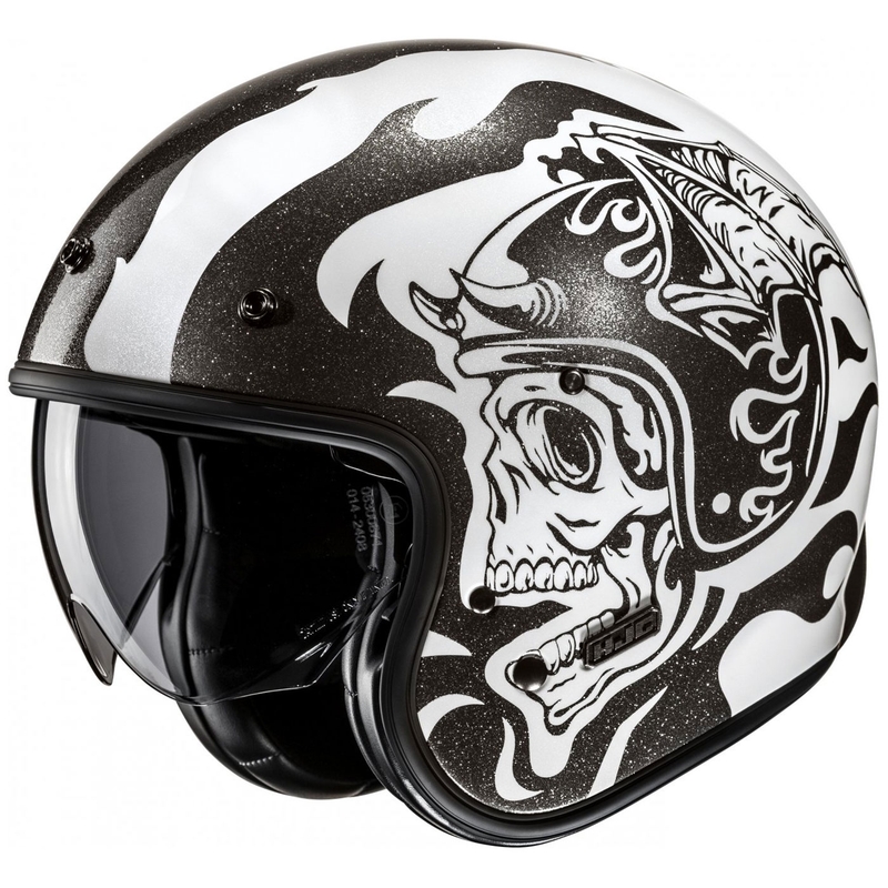 Otevřená helma na motorku HJC V31 Flame MC5 černo-bílá