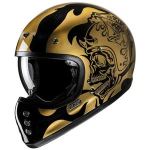 Integrální helma na motorku HJC V60 Flame MC9 zlato-černá