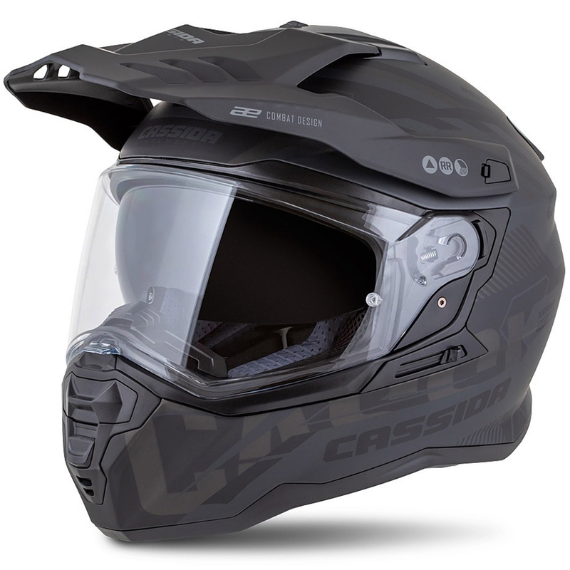Enduro helma Cassida Road Runner TechniX matná černo-černo-šedá