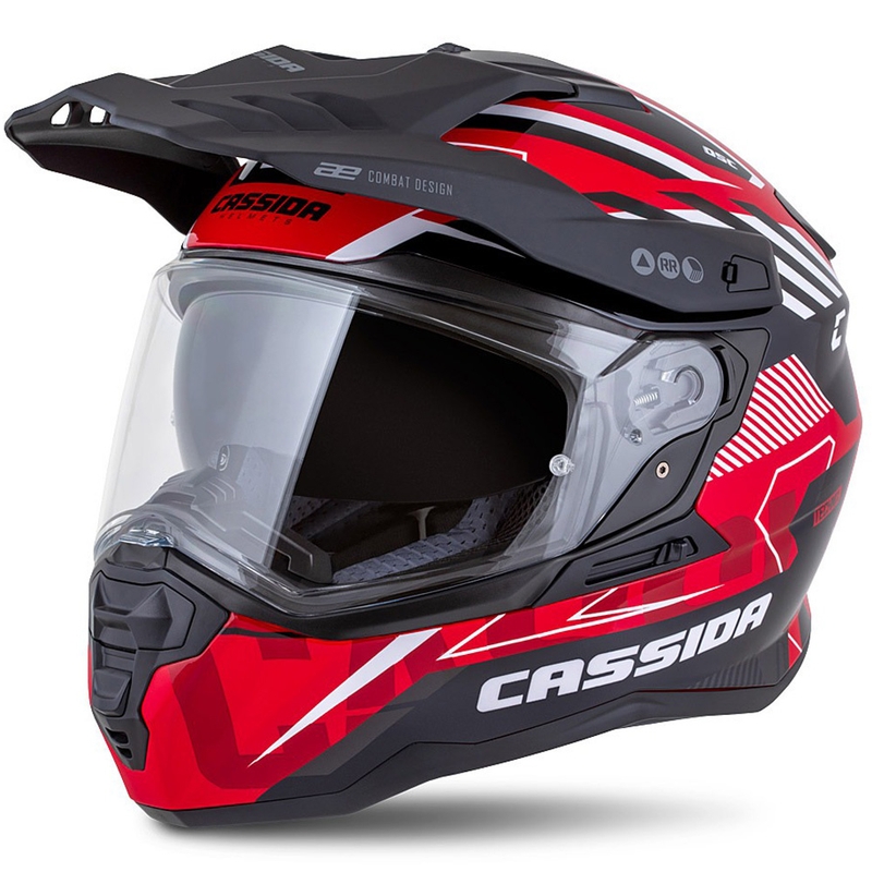 Enduro helma Cassida Road Runner TechniX červeno-černo-bílo-šedá