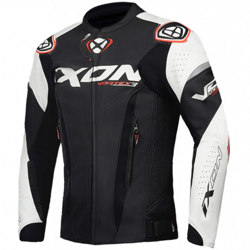 Kožená bunda na motorku IXON Vortex 3 černo-bílá