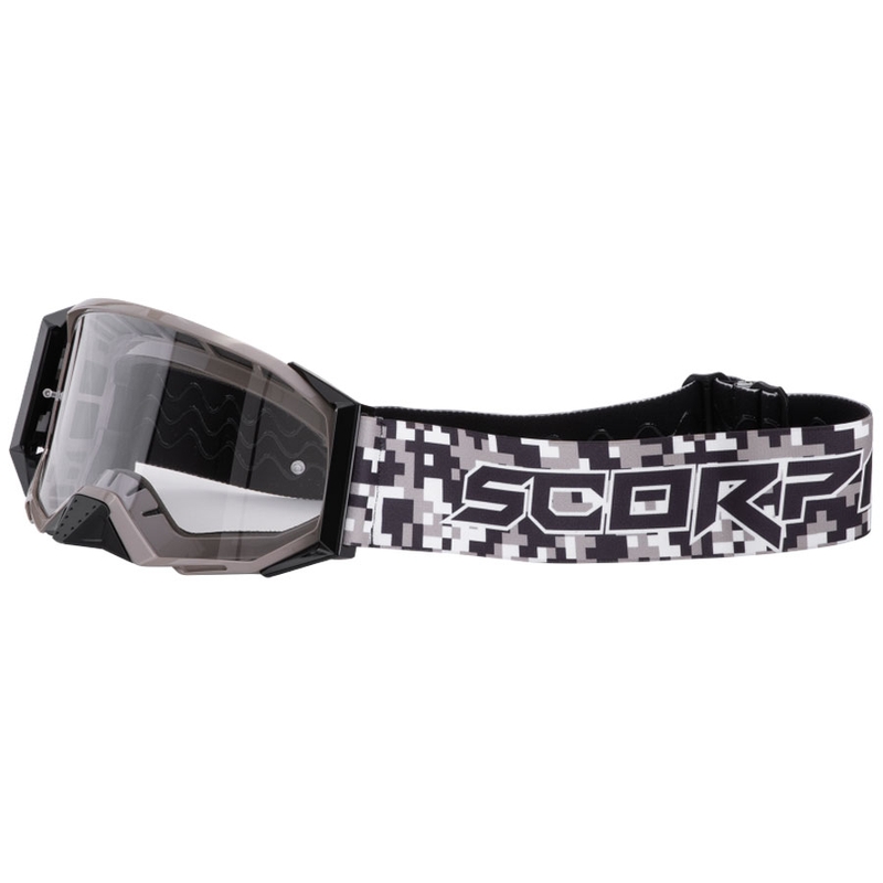 Motokrosové brýle Scorpion E24 camo s čirým plexi