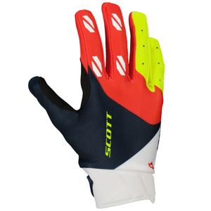 Motokrosové rukavice SCOTT EVO RACE modro-červeno-fluo žluté