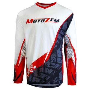 Motokrosový dres MotoZem Ground MX bílo-černo-červený