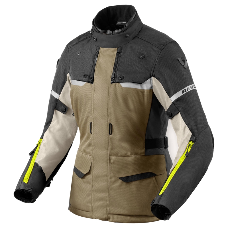 Dámská bunda na motorku Revit Outback 4 H2O zeleno-antracitová
