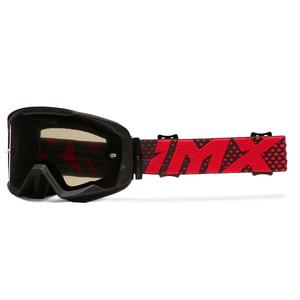 Motokrosové brýle iMX Endurance Flip černo-červené s kouřovým plexi