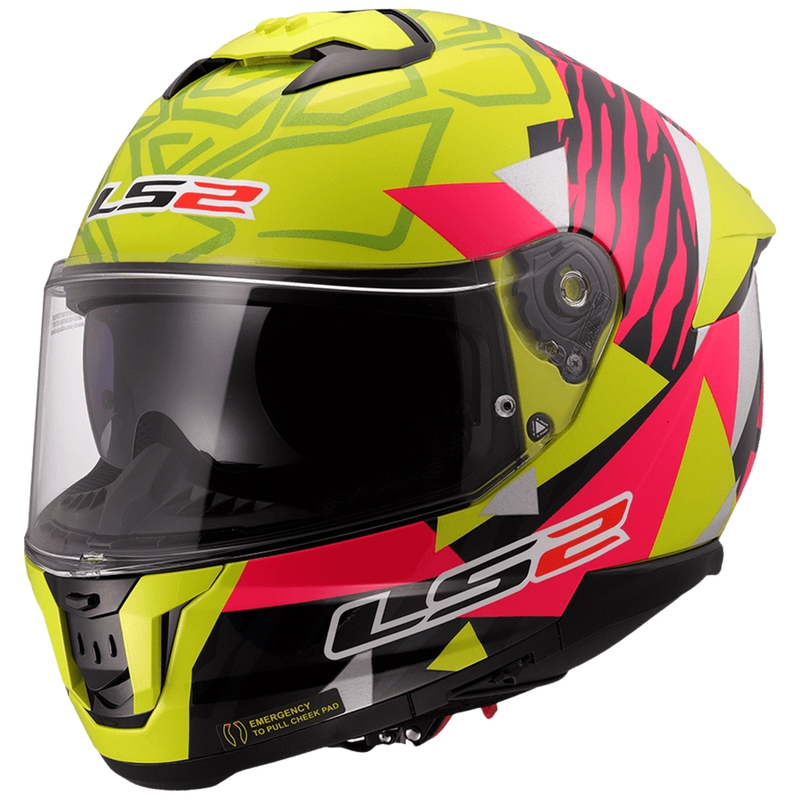 Integrální přilba na motorku LS2 FF808 Stream II Tiger fluo žluto-růžová