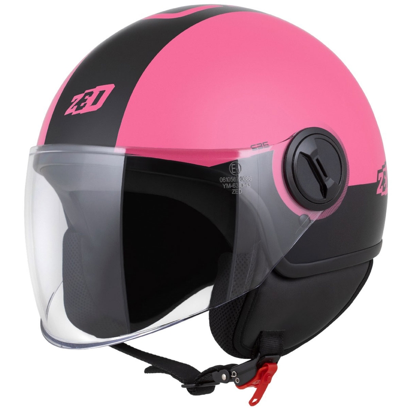 Otevřená helma ZED C35 růžovo-černá