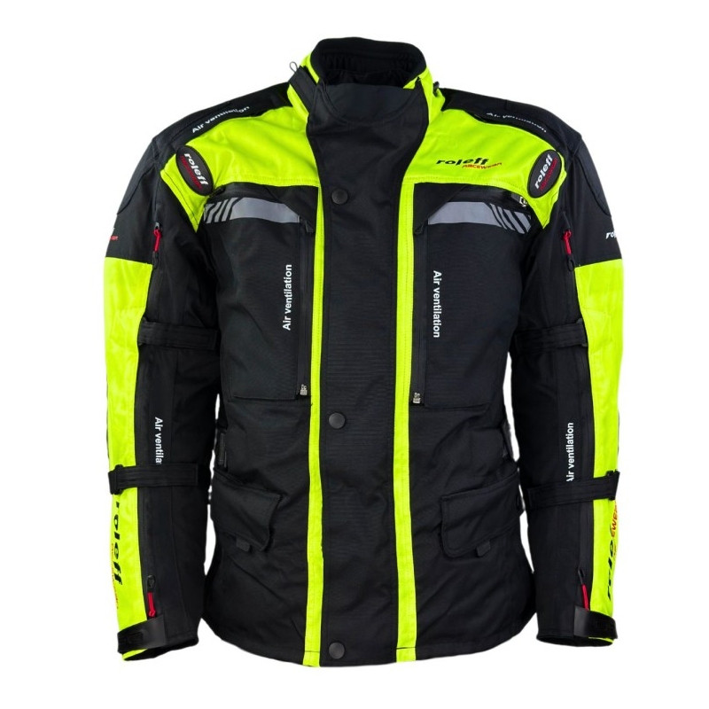 Bunda na motorku Roleff Kodra Enduro černo-fluo žlutá