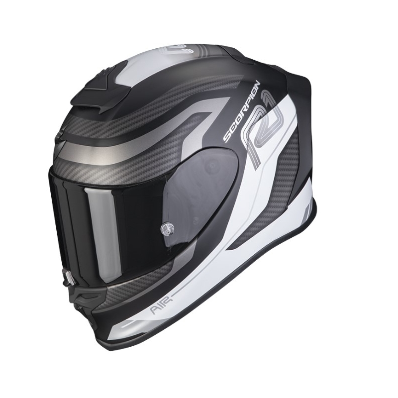 Integrální přilba na motorku SCORPION EXO-R1 EVO AIR VATIS černo-bílá - II. jakost