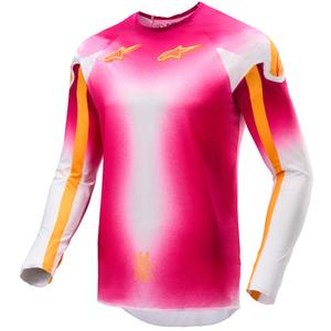 Motokrosový dres Alpinestars Supertech SX AFD limitovaná edice MIG fluo růžovo-bílo-oranžový