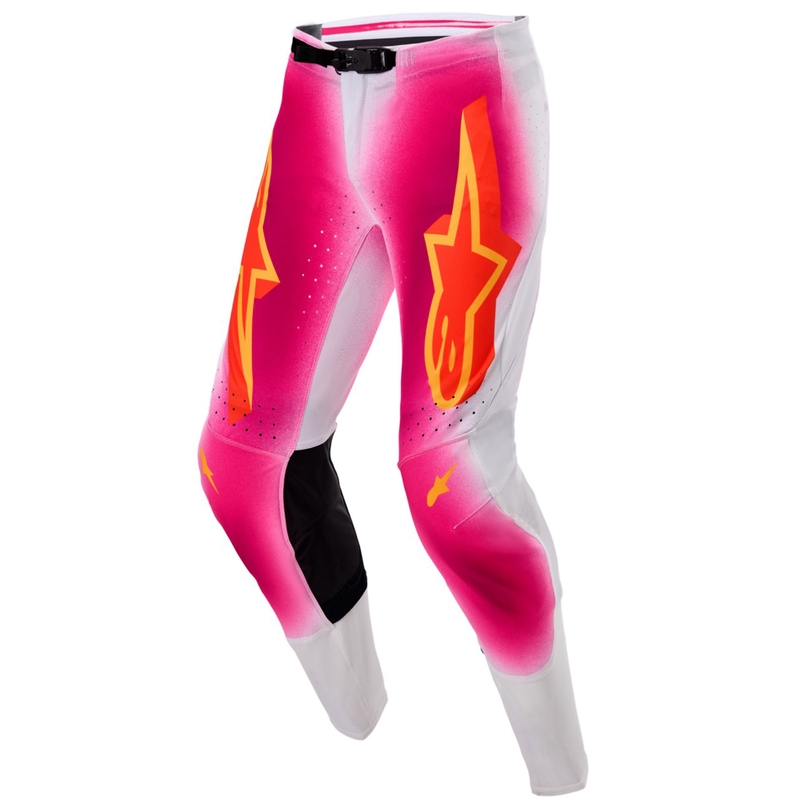 Motokrosové kalhoty Alpinestars Supertech limitovaná edice MIG fluo růžovo-bílo-oranžové