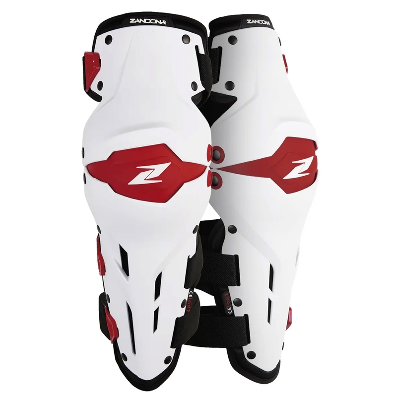Kolenní chrániče na motorku Zandona X-Treme Kneeguard bílo-červené