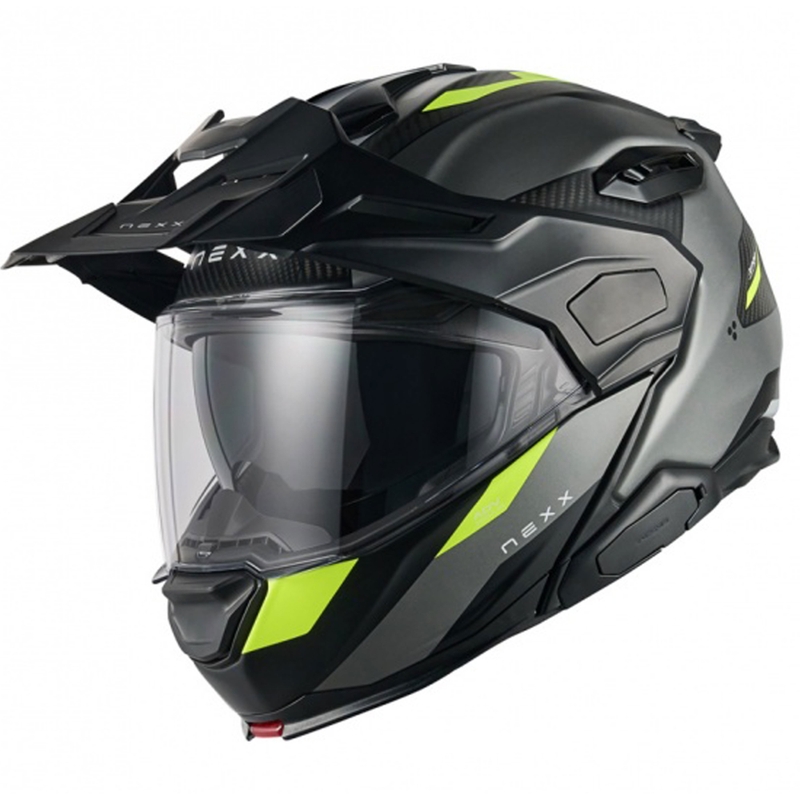 Výklopná helma na motorku Nexx X.Lifecountry Terra matná šedo-fluo žlutá výprodej