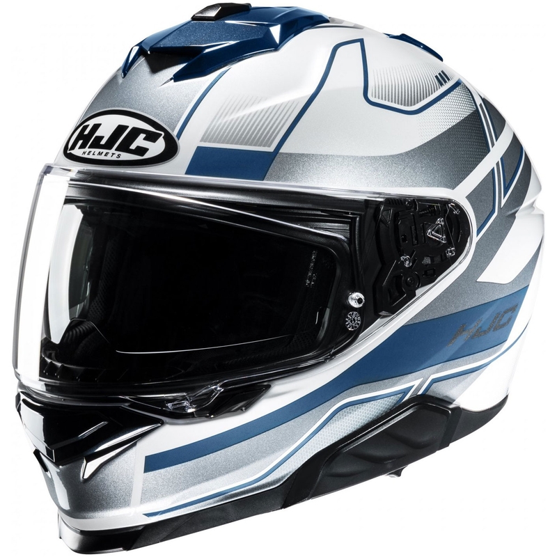 Integrální helma na motorku HJC i71 Iorix MC2 bílo-modro-stříbrná