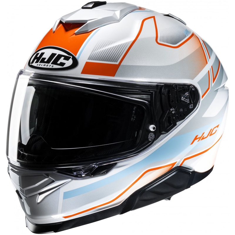 Integrální helma na motorku HJC i71 Iorix MC27 bílo-oranžovo-šedá