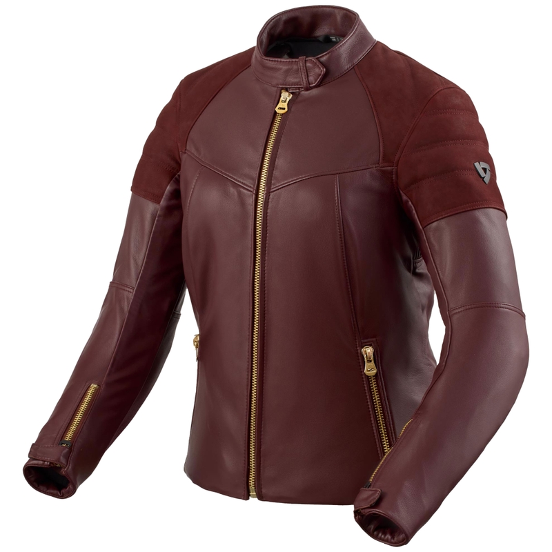 Dámská kožená bunda na motorku Revit London aubergine