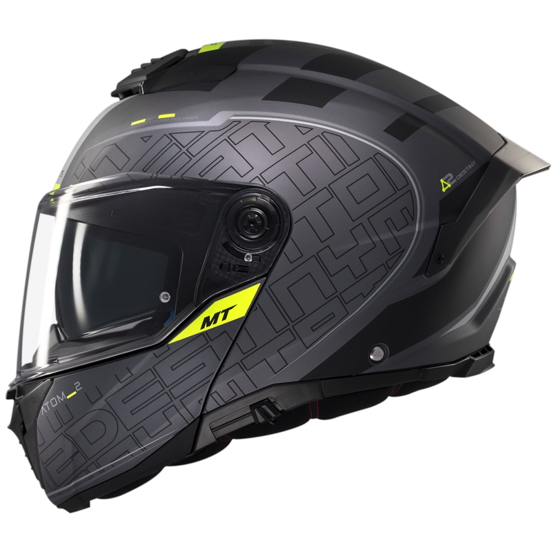 Výklopná helma na motorku MT Atom 2 SV Destiny matná černo-šedá