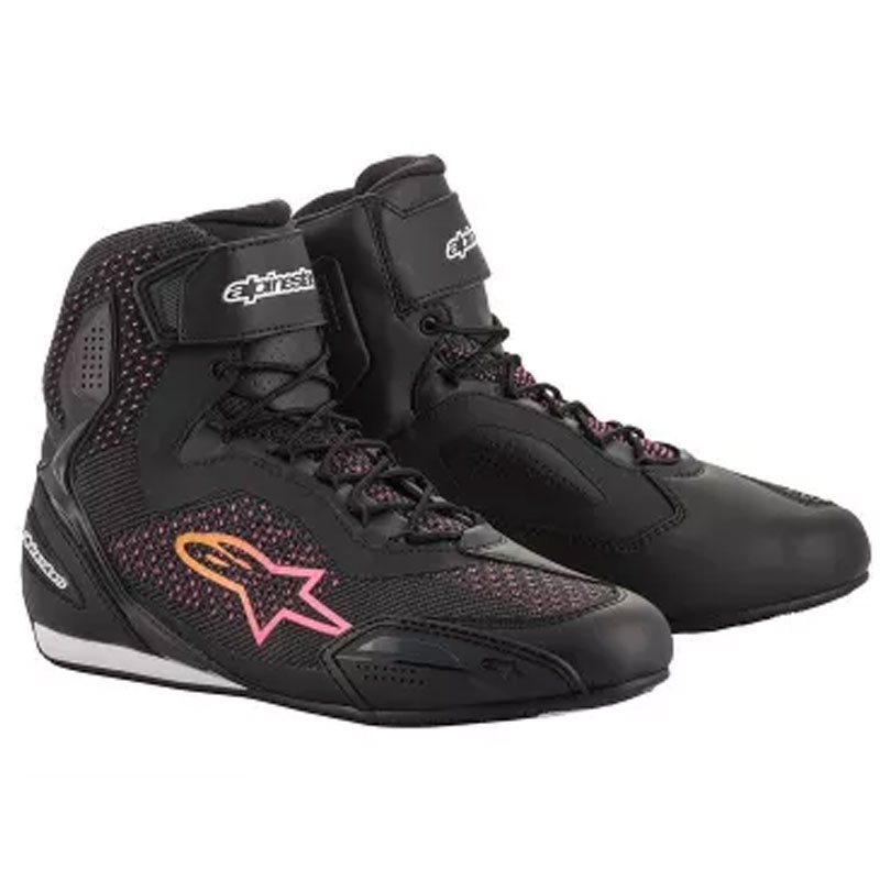 Dámské boty na motorku Alpinestars Stella Faster 3 Rideknit černo-žluto-růžové