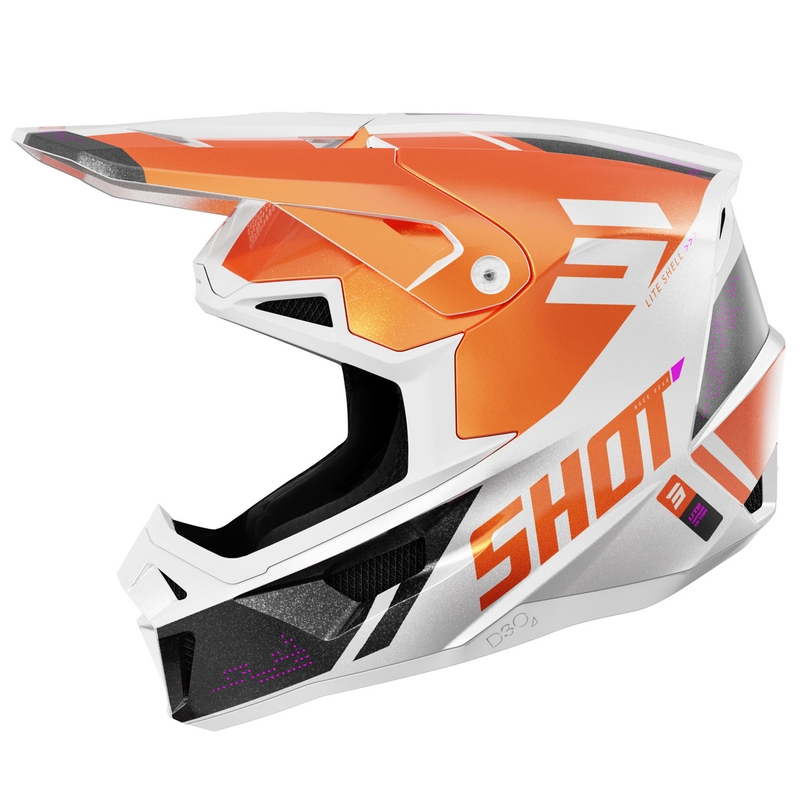 Motokrosová helma Shot Lite Ultra perleťově oranžová