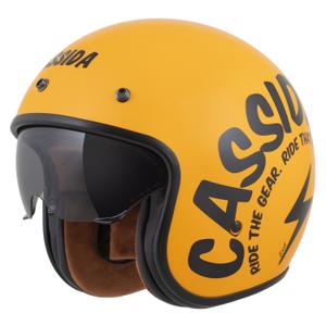 Otevřená helma na motoku Cassida Oxygen 2.0 Gear žluto-černá