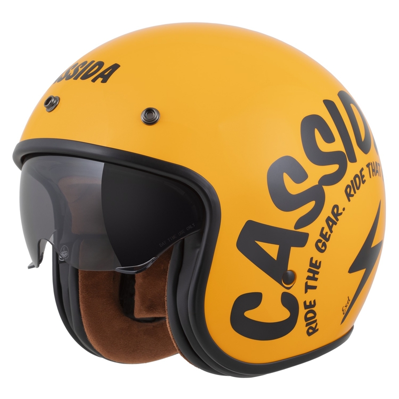 Otevřená helma na motoku Cassida Oxygen 2.0 Gear žluto-černá