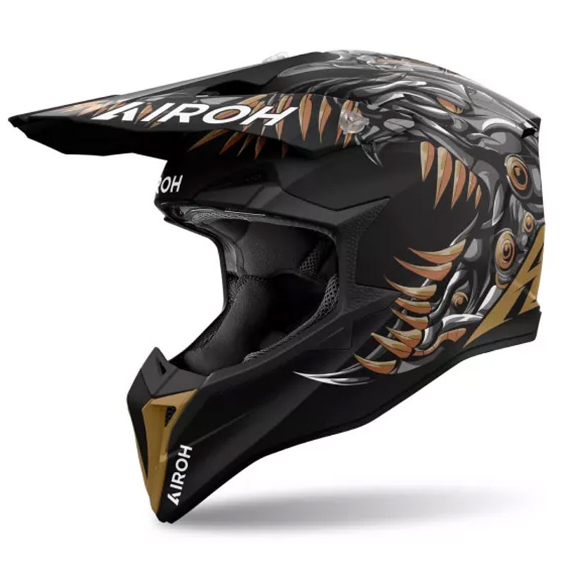 Motokrosová helma Airoh Wraaap Cyborg matná černá