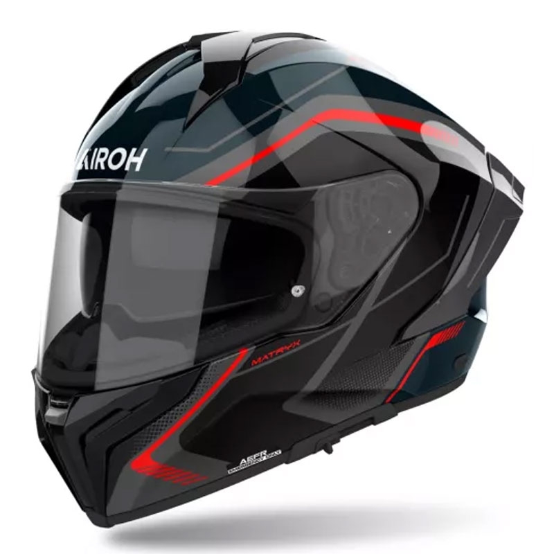 Integrální helma na motorku Airoh MATRYX Wide černo-šedo-červená