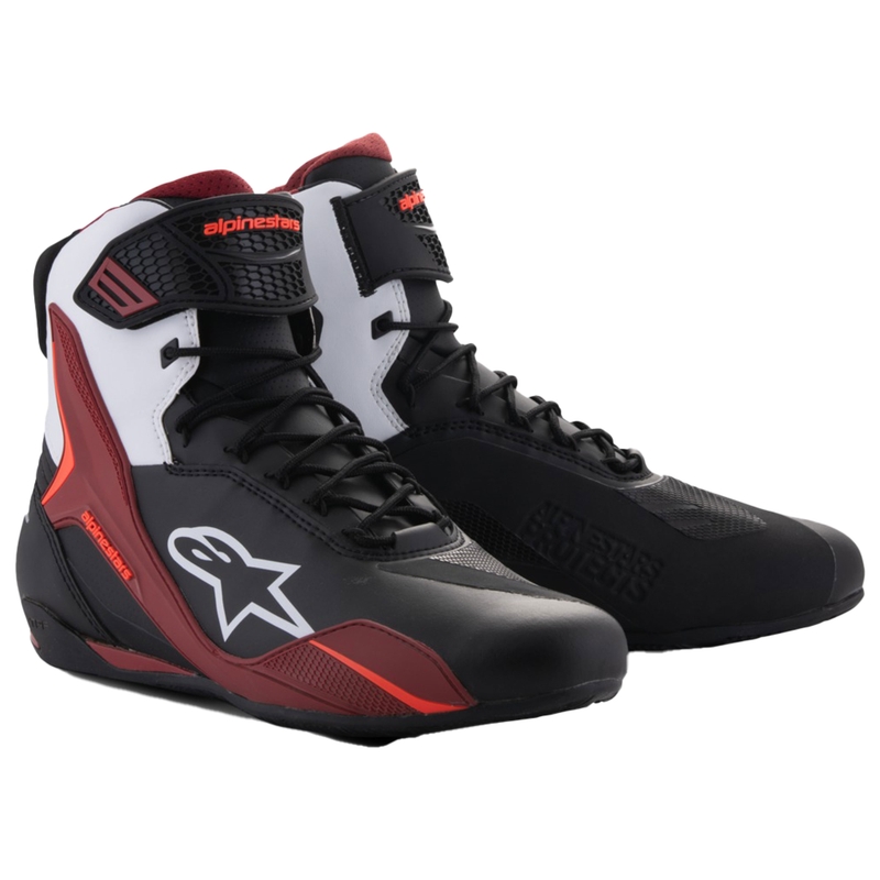 Boty na motorku Alpinestars Faster-4 černo-bílo-tmavě červené