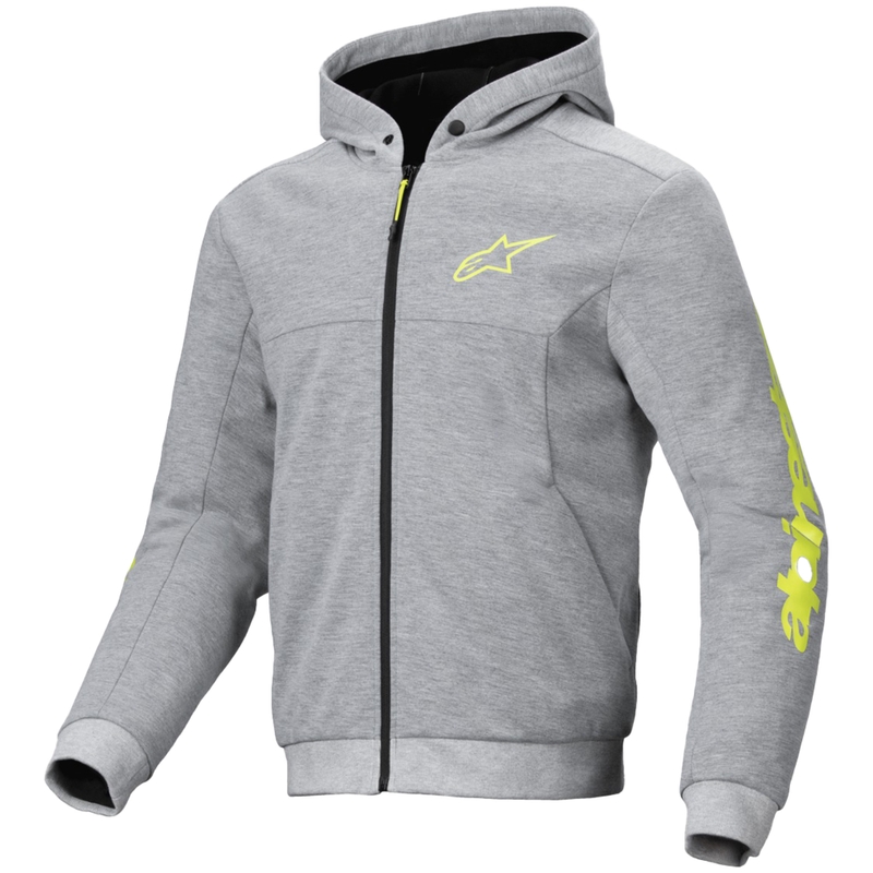 Mikina na motorku Alpinestars Chrome V2 Sport šedo-žlutá
