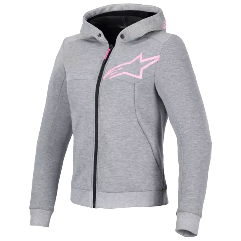 Dámská mikina na motorku Alpinestars Stella Chrome V2 Sport šedo-růžová