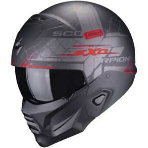Otevřená přilba s maskou Scorpion EXO-COMBAT II Xenon černo-červená matná