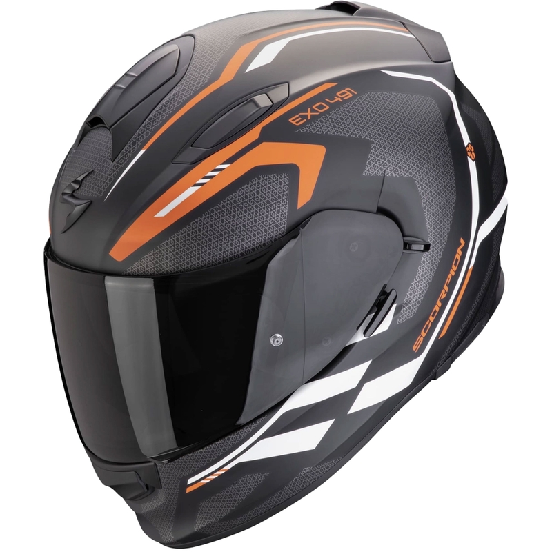 Integrální helma na motorku Scorpion EXO-491 KRIPTA matná černo-oranžovo-bílá