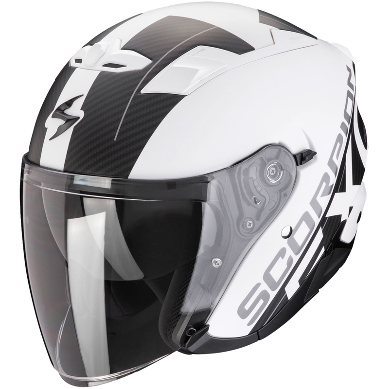 Otevřená helma na motorku SCORPION EXO-230 QR matná bílo-černá výprodej