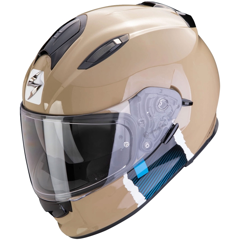 Integrální helma na motorku Scorpion EXO-491 CODE pískově-modrá