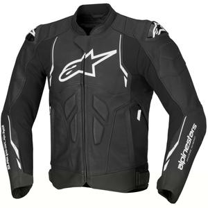 Kožená bunda na motorku Alpinestars Dusk černo-bílá
