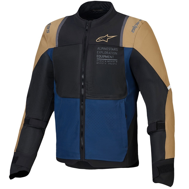 Bunda na motorku Alpinestars ST-2 Air tmavě modro-tmavě khaki-černá