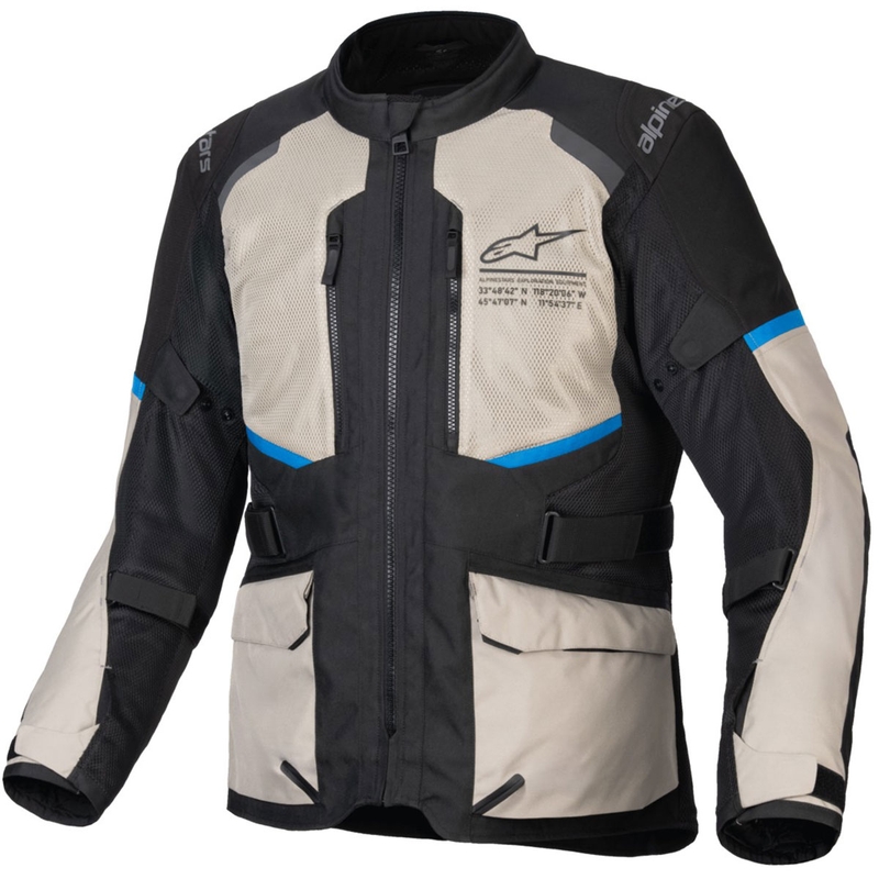 Bunda na motorku Alpinestars Andes Air Drystar černo-šedo zeleno-modrá