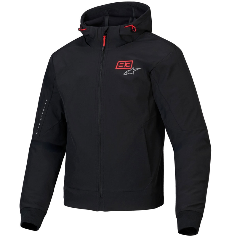Mikina na motorku Alpinestars RADIUM TECH HOODIE MM93 černo-červeno-šedá