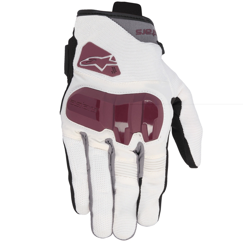 Dámské rukavice na motorku Alpinestars Chrom V2 bílo offwhite-purpurové