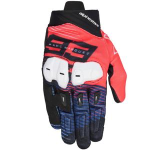 Rukavice na motorku Alpinestars SP X 1 MM93 kolekce fluo červeno-modro-černo-bílé