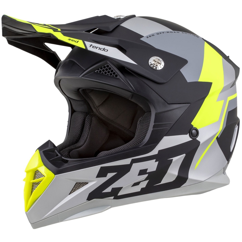 Motokrosová helma ZED X1.9 Tendo matná černo-tmavě šedo-světle šedo-fluo žlutá