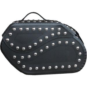 Kožené brašny na motorku RSA S221 se zámkem a nýty černé