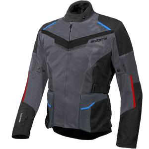 Bunda na motorku Seventy Degrees SD-JT70 Atacama šedo-modro-červená