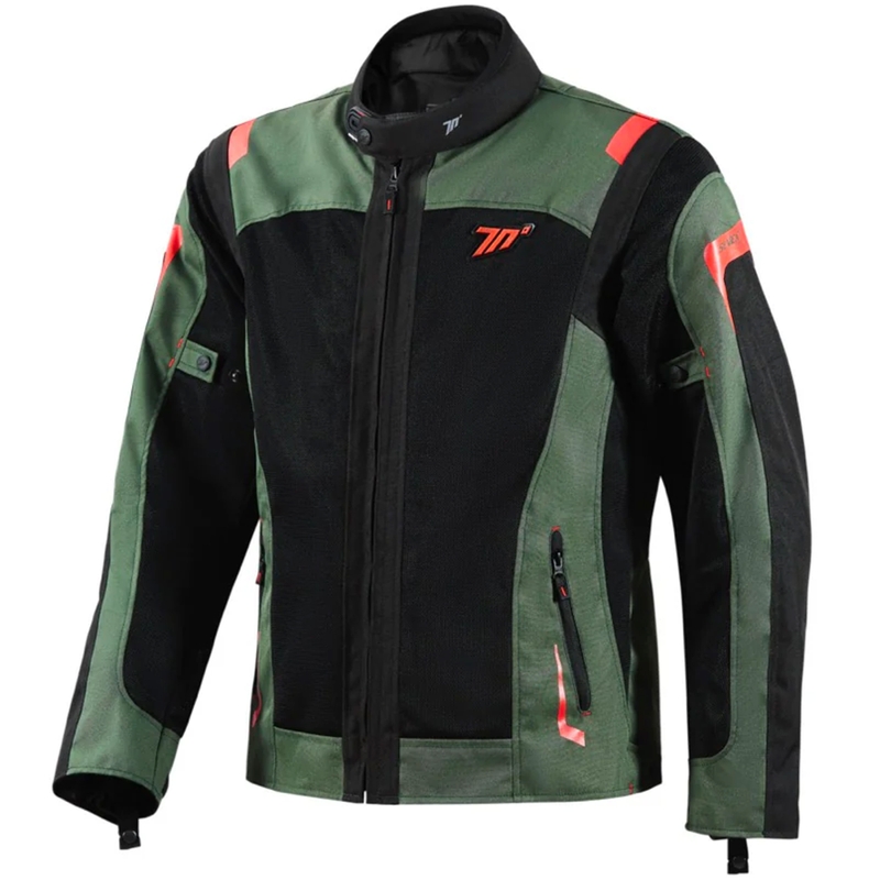 Bunda na motorku Seventy Degrees SD-JT66 Sahara khaki-červená