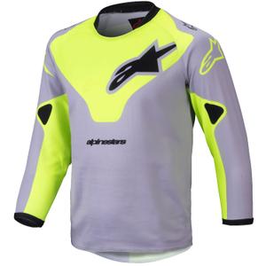 Dětský motokrosový dres Alpinestars Racer Veil Kids šedo-fluo žlutý